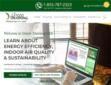 Tablet Screenshot of greentrainingusa.com